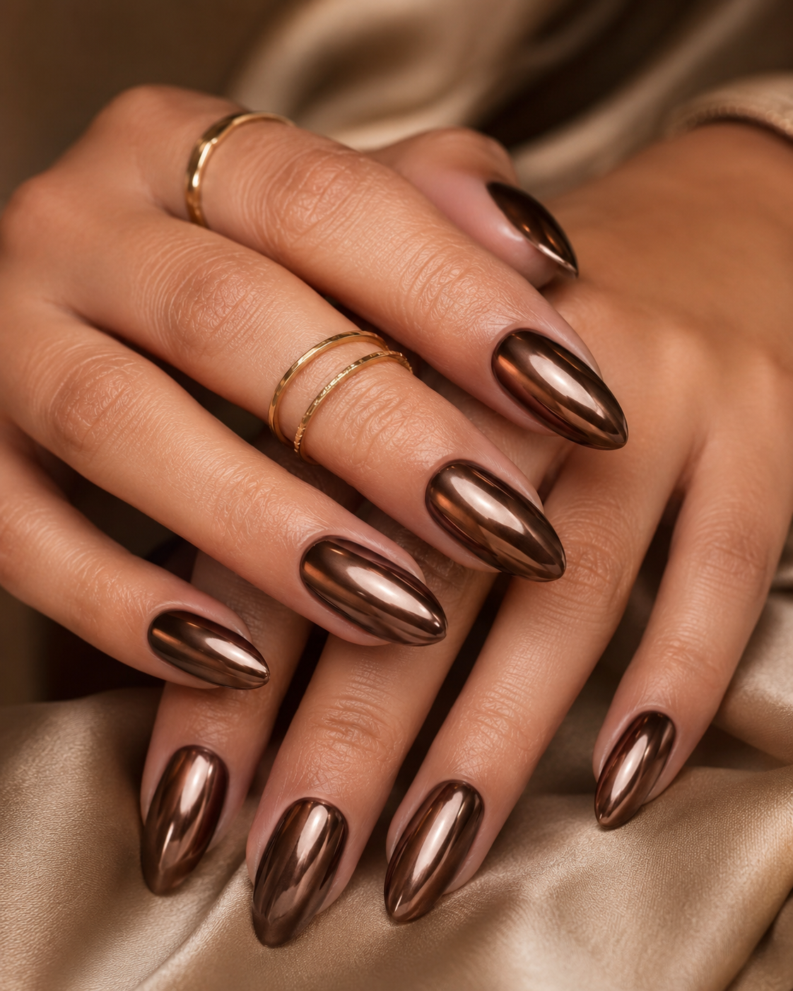 Brown Chrome Nägel